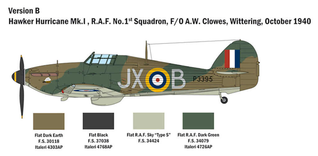 Hurricane Mk.I 1:48 Model Kit by Italeri