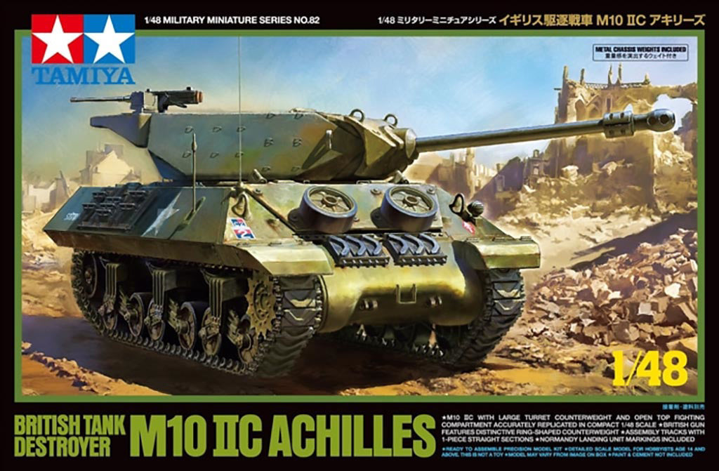 British Tank Destroyer M10 IIC Achilles 1:48 Model Kit by Tamiya