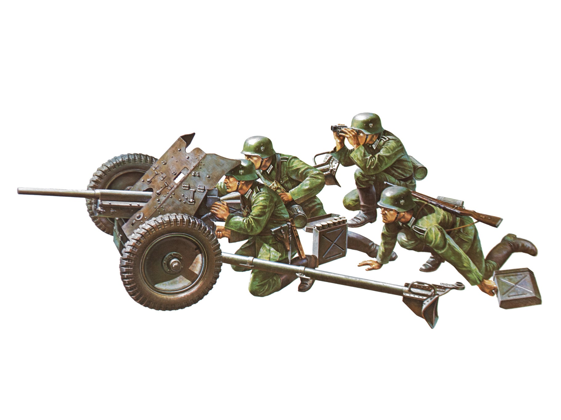 German 3.7cm Pak35/36 Anti-Tank Gun 1:35 Model Kit by Tamiya