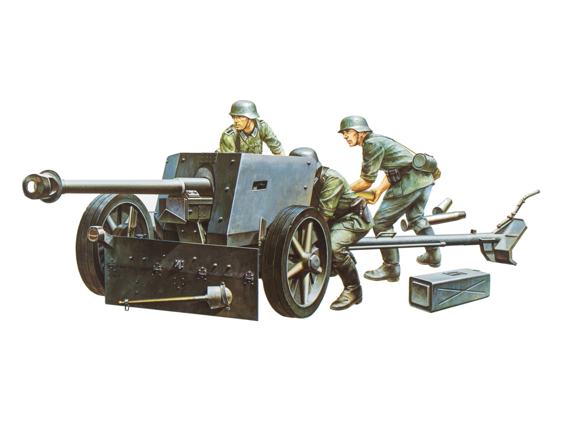German 7.5cm Pak40/L46 Anti-Tank Gun 1:35 Model Kit by Tamiya