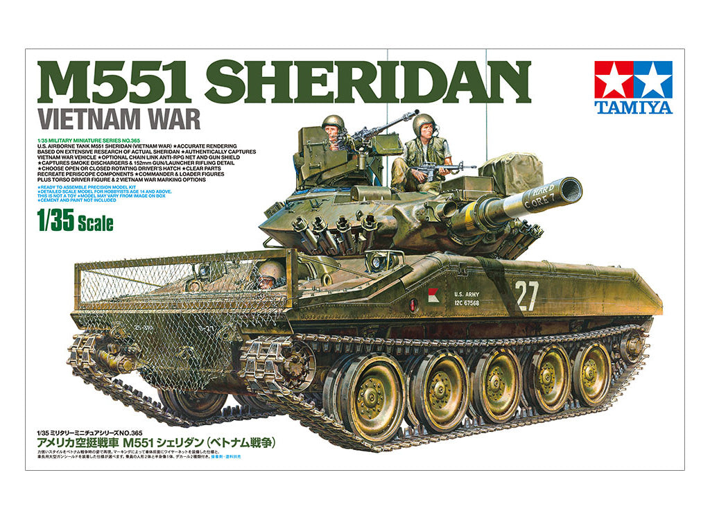 U.S. Airborne M551 Sheridan (Vietnam War) 1:35 Model Kit by Tamiya