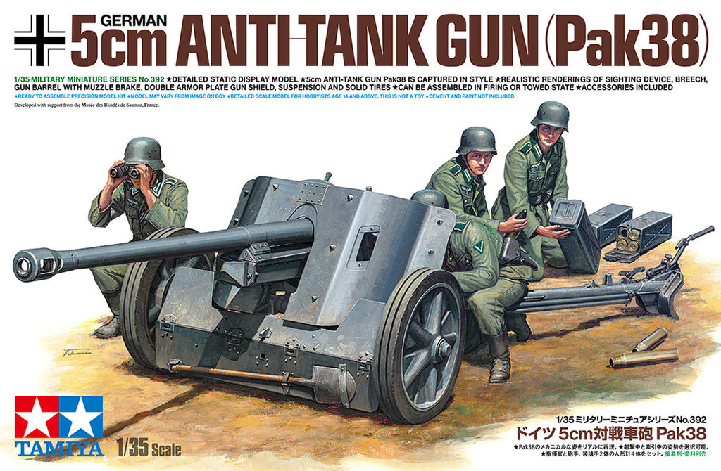 German 5cm Pak38 Anti-Tank Gun 1:35 Model Kit by Tamiya