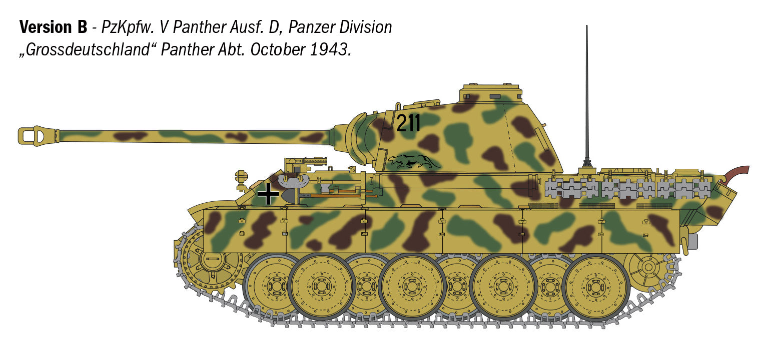 Pz.Kpwf.V Panther Ausf.D 1:35 Model Kit by Italeri
