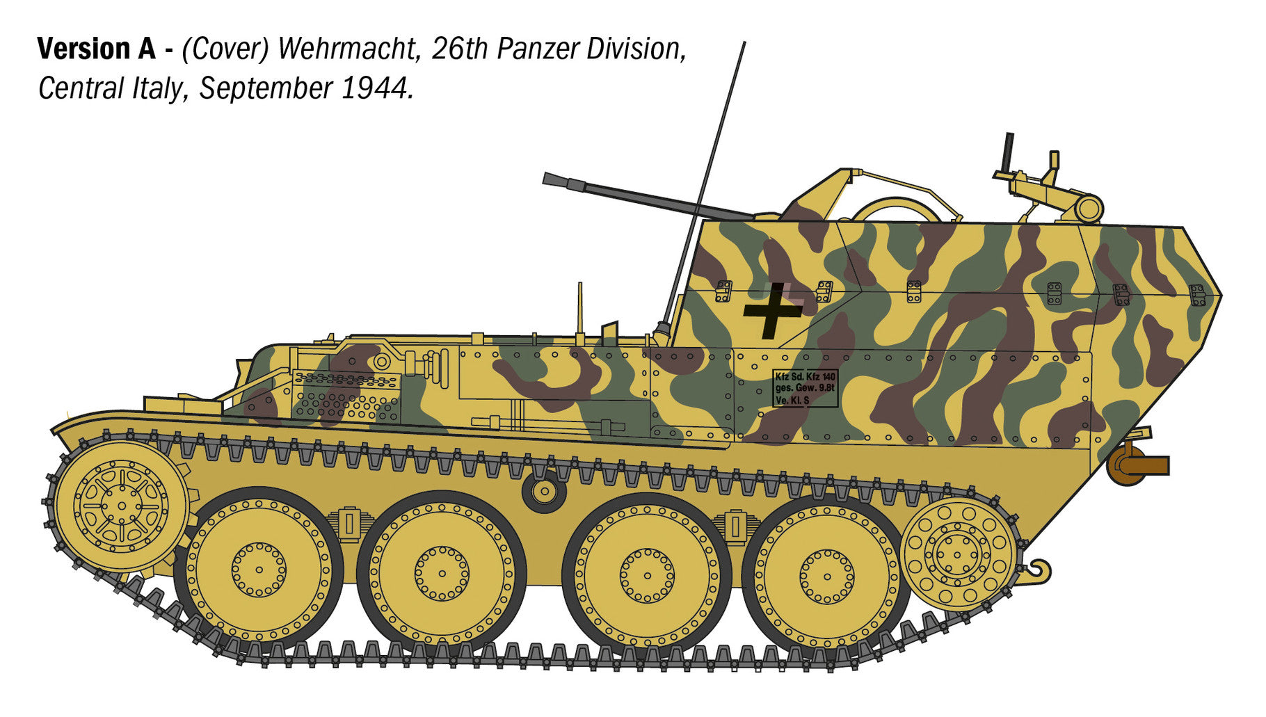 Sd.Kfz. 140 Flakpanzer 38(t) Gepard 1:35 Model Kit by Italeri