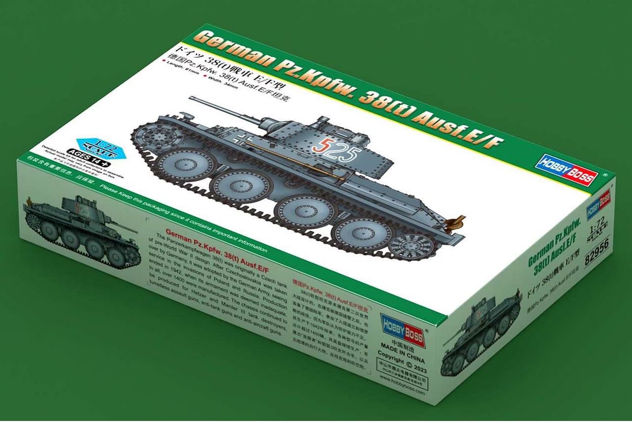 German Pz.Kpfw. 38(t) Ausf.E/F 1:72 Model Kit by Hobby Boss