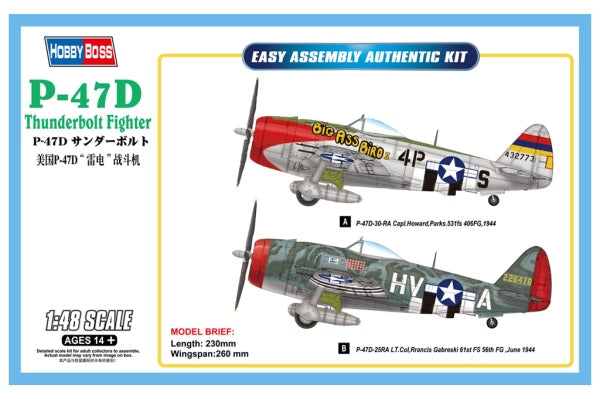 P-47D Thunderbolt Fighter 1:48 Model Kit by Hobby Boss