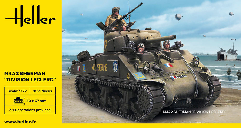 M4A2 Sherman "Division Leclerc" 1:72 Model Kit by Heller