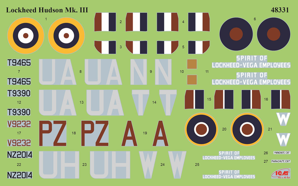 Lockhead Hudson Mk.III British Recon Bomber 1:48 Model Kit by ICM