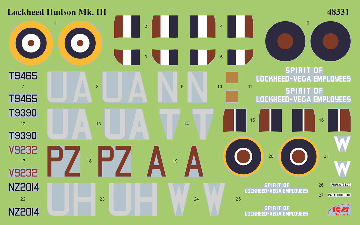 Lockhead Hudson Mk.III British Recon Bomber 1:48 Model Kit by ICM