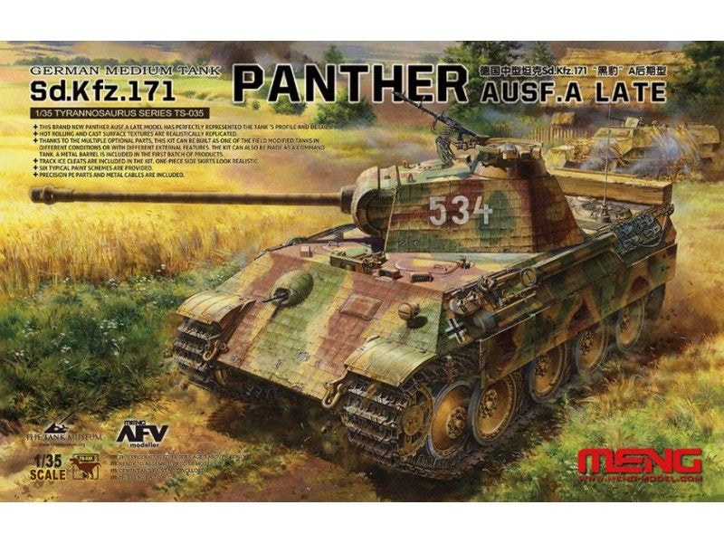 German Sd.Kfz.171 Panther Ausf.A (late) 1:35 Model Kit by Meng