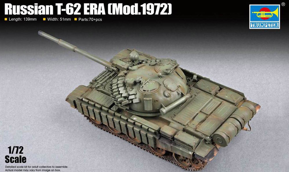 Russian T-62 ERA (Mod.1972) 1:72 Model Kit by Trumpeter