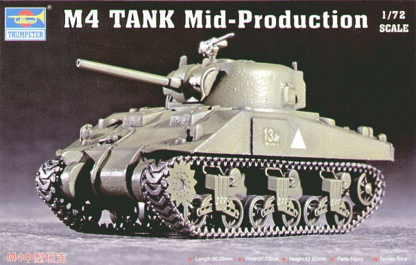 M4 Tank Mid Production 1:72 Model Kit by Trumpeter