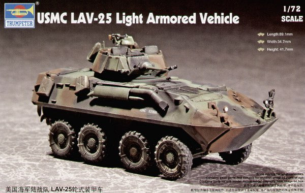 USMC LAV-25 Light Armoured Vehicle 1:72 Model Kit by Trumpeter