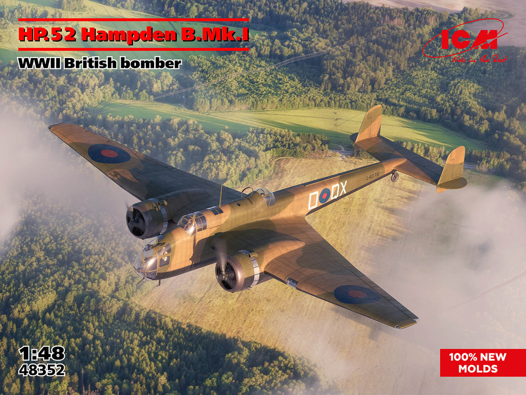 HP.52 Hampden B.MkI 1:48 Model Kit by ICM