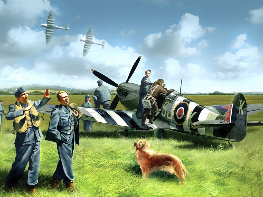 Spitfire Mk.IX With RAF Pilot and Groundcrew 1:48 Model Kit by ICM