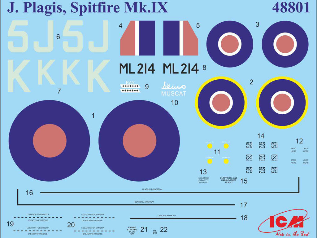 Spitfire Mk.IX With RAF Pilot and Groundcrew 1:48 Model Kit by ICM